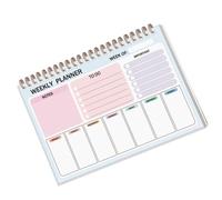 Planners Pad with PP Surfaces Spirals Bounds Pages and Goal Oriented Checklist for Time Management Weekly Planner Notepad Schedule Notebook Portable Coil Notepad Weekly Task Planning Journal