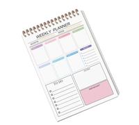 Planners Pad with PP Surfaces Spirals Bounds Pages and Goal Oriented Checklist for Time Management Weekly Planner Notepad Schedule Notebook Portable Coil Notepad Weekly Task Planning Journal