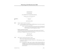 Planning and Infrastructure Bill Amendments to be moved in Committee of the Whole House [Supplementary to the Marshalled List] (House of Lords) HLB 110 I a