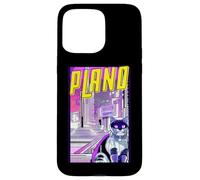 Plano Cat Retro Anime Cityscape Texas USA Vintage Funny Case for iPhone 15 Pro Max