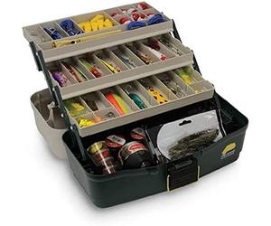 PLANO Eco-Friendly Three-Tray Tackle Box,Fishing Tackle Organizer, Portable Storage Organizer, Tool box, Small parts, Removable Trays, Fishing, Beading, School or Office Supplies or Crafting Materials