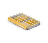 Plano Edge 3600 Jig & Bladed Jig Utility Box, Gray and Yellow, Holds Up to 70 Individual Jig Baits, Rust-Resistant and Waterproof Bait Storage Organizer