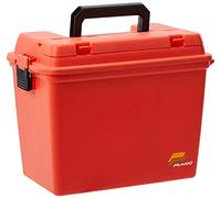 PLANO Emergency Supply Box with Shelf,Storage Box, Molded Waterproof, Tackle Storage, Heavy Duty, Outdoor Storage, Orange