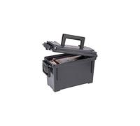 Plano Field Ammo Box .30 Caliber, Black, Lockable Ammunition Storage Box with Heavy-Duty Carry Handle, Small Plastic Ammo Crate, Water-Resistant Protection, Holds 6-8 Boxes of Ammo