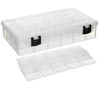 Plano Fishing Tackle Box Hydro-Flo StowAway 3700 - Saltwater Plastic Organizer, Removable Dividers