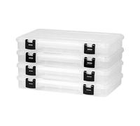 Plano ProLatch 3700 StowAway 4-Pack, Clear and Black, ProLatch Locking System, Transparent Design to Quickly Identify Contents, Fits 3700 Series Tackle Bags