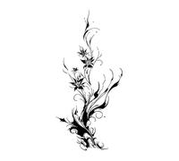 Plant Aesthetic Herbal Temporary Tattoo Stickers, Semi-permanent Non-reflective, Waterproof, Lasting 2 Weeks, Fake Tattoos