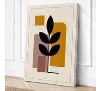 Plant and Geometry Botanical Canvas Wall Art Print 18x12 Inch