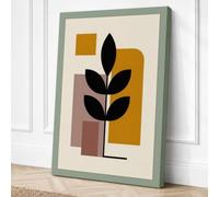 Plant and Geometry Botanical Canvas Wall Art Print 18x12 Inch