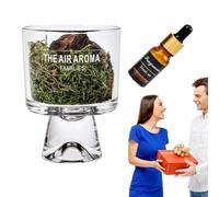 Plant Aromatherapy Diffuser | Oil Plant Diffuser | Live Plant Oil Diffuser, Pine Moss Passive Diffuser Oil Set, Fireless Home Fragrance Diffuser for Living Room, Kitchen