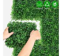Plant Artificial Mat Greenery Wall Hedge Grass Fence Foliage Panel Decor 12Pcs