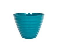 Plant Avenue Lightweight Recycled Plastic Garden Pot Planter 40Cm Vale Planter With In-Built Saucer - Plastic - L40 X W40 X H30 Cm - Teal