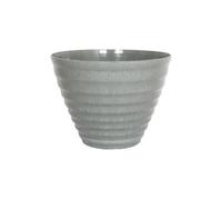 Plant Avenue Lightweight Recycled Plastic Garden Pot Planter With Drainage Holes Vale Grey Planter With In Built Saucer - 40 X W40 X H30 Cm
