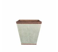 Plant Avenue Lightweight Recycled Plastic Garden Square Planter 40Cm Large Irondale Square Plant Pot - Plastic - L40 X W40 X H40 Cm - Silver