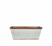 Plant Avenue Lightweight Recycled Plastic Garden Trough Planter 52Cm Large Irondale Trough Plant Pot - Plastic - L61 X W29 X H24 Cm - Silver