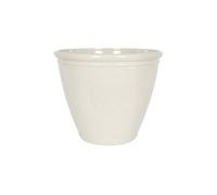 Plant Avenue Pot Planter Indoor Or Outdoor Lightweight Recycled Plastic Garden Small Eden Emblem Plant Pot - L40 X W40 X H30 Cm - White