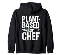 Plant-Based Chef Knife Cook Vegan Vegetarian Cooking Zip Hoodie