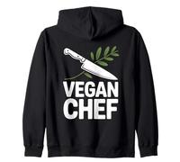 Plant-Based Chef Knife Cook Vegan Vegetarian Cooking Zip Hoodie