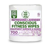 Plant-Based Eco-Conscious Fitness Wipes | Infused with Lavender & Tea Tree Oil | All-Purpose Cleaning Wipes for Yoga, Pilates, and Gym Equipment (700 Count (Pack of 1))
