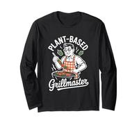 Plant-Based Funny Vegetarian Grillmaster BBQ Vegan Dad Long Sleeve T-Shirt