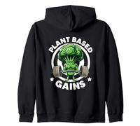 Plant Based Gains Vegan Athlete Vegan Gym Vegan Bodybuilding Zip Hoodie