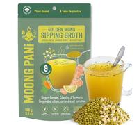 Plant-Based Moong Pani: Mung Bean Sipping Broth: VEGAN. GLUTEN-FREE. KETO-FRIENDLY. 108g 9 servings. Ginger, Lemon, Cilantro & Turmeric
