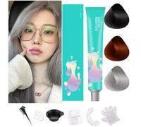 Plant-based Nourishing Hair Color - Comes With Full Kit,2023 Popular Hair Color,Bubble Hair Dyeing Cream Plant Essence,Plant Nourishing Hair Dye,Gray Hair Coverage for All Hair Types (Grey)