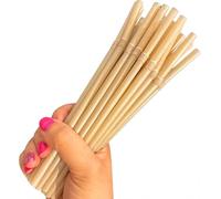 Plant-Based Reusable Straws - Colorful Flexible Drinking Straws Made from Natural Corn for Smoothies, Milkshakes, Slushies - Flexible Straws for Parties & Daily Use (Pack of 50 - Sugarcane)