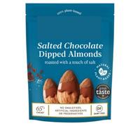 Plant-Based Salted Chocolate Dipped Almonds, 81g, Dairy-Free, Gluten-Free, 65% Cacao