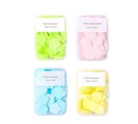 Plant-Based Travel Soap Sheets 4-Box Value Set - Instant-Dissolve Natural Saponins with Zesty Lemon, Creamy Milk, Floral Jasmine & Velvety Rose Scents, Eco Credit-Card Size in Zero-Waste Case