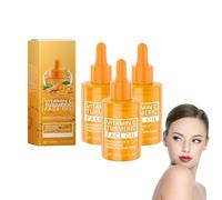 Plant-Based Turmeric and Vitamin C Facial Serum - Brightening Dark Spot Appearance & Anti-Aging Radiance Booster, Lightweight Non-Greasy Hydration for Uneven Skin Tone, Sensitive Skin Care (3 Bottles)
