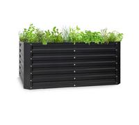 Plant Bed Flower Planter Stand Outdoor Raised Garden 432L Steel Sheet Anthracite