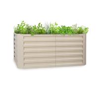 Plant Bed Holder Raised Garden Flower Planter Stand Outdoor 432 L Steel Beige