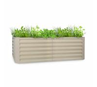 Plant Bed Raised Garden Holder Flower Planter Stand Outdoor 1200 L Steel Beige