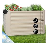Plant Bed Raised Garden Holder Flower Planter Stand Outdoor 600 L Steel Beige