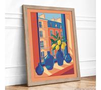 Plant Before Building Modern Framed Wall Art Print A1 (84.1×59.4cm) Oak, Wall Decor for Living Room, Bedroom, Office & Home, Ready to Hang, Art Gift
