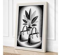 Plant Between Bags Surrealism Canvas Wall Art Print 36x24 Inch