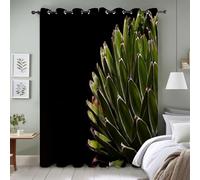 Plant Blackout Curtains Home Decoratio Energy Saving Thermal Insulated Cacti Eyelet Curtains for Bedroom Living Room, 46X54 Inch 2 Panels