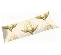 Plant Bolster Pillow Cases 20x59 in, Extra Long Body Pillow Cover, Premium Velvet Plain Cushion Covers, Soft - Comfort - Breathable, Side-Lying & Maternity Support for Home, Hotel Decorations S3-955