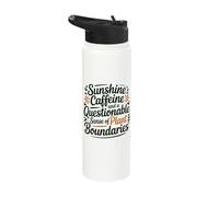 Plant Boundaries Sunshine Caffeine Funny Gardener Stainless Steel Insulated Water Bottle