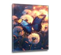 Plant Butterfly Pattern Diamond Painting DIY Cross Stitch Arts Crafts Pictures Embroidery Kit, 5D Diamond Painting Arts and Crafts for Kids, Christmas Decorations Pictures, Room Decor 36x48 in M-j-154
