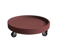 Plant Caddy with Wheels - 40cm Round Plastic Plant Roller Stand for Indoor/Outdoor Potted Plants - Grey Flower Pot Trolley for Easy Mobility and Display