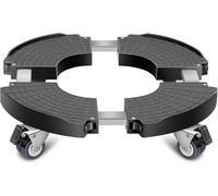 Plant Caddy with Wheels, Heavy Duty and Easy to Use, Rolling Plant Stand Adjustable, Large Plant Cart Dolly with Casters for Flower Pot Garden Pot Mover (Double 4 Wheels Stand Black)