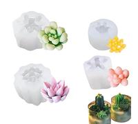 Plant Candle Making Silicone Craft Tool Decorative Casting Shape Handmade DIY Wax Creative Botanical Design | Safe Silicone Home Craft Candle Soap Dessert Chocolate Fudg