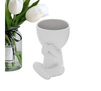 Plant,Ceramic Human Shaped Vase for Plant - Decorative Human Face Flower Pot for Living Rooms, Balconies, Gardens