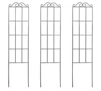 Plant Climbing Bracket Set - 3-Piece Iron Garden Plant Support for Vertical Space Maximization, 50 x 15 cm Black Climbing Frame Compatible with Roses, Clematis