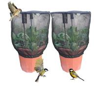 Plant Covers, Pack of 2 Bird Protection Bags with Drawstring and Net, Protective Net for the Garden, for Potted Tomatoes, Blueberry Bushes, Fruit Trees, Citrus Plants, Roses