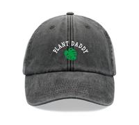 Plant Daddy Monstera Leaf Baseball Cap Vintage Washed Unisex Dad Hat Adjustable Father's Day Black