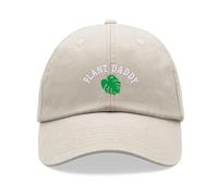 Plant Daddy Monstera Leaf Baseball Cap Vintage Washed Unisex Dad Hat Adjustable Father's Day Stone