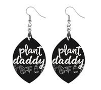 Plant Daddy Novelty Women's Dangle Earrings Fashion Printed Wood Earring Drop Pendants Jewelry